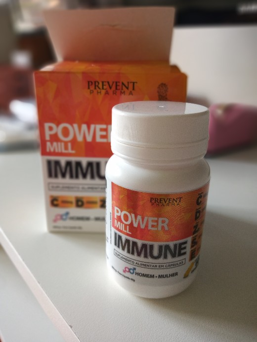 Power Mill Immune Vitamina C D E + Zinco e Selenio 60Cáps Prevent!