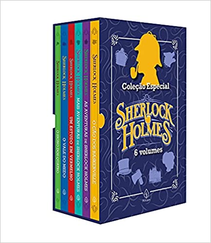 Coleção Especial Box com seis livros de histórias do personagem Sherlock Holmes